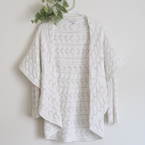CAbi Sweaters - CAbi White Circle Cardigan